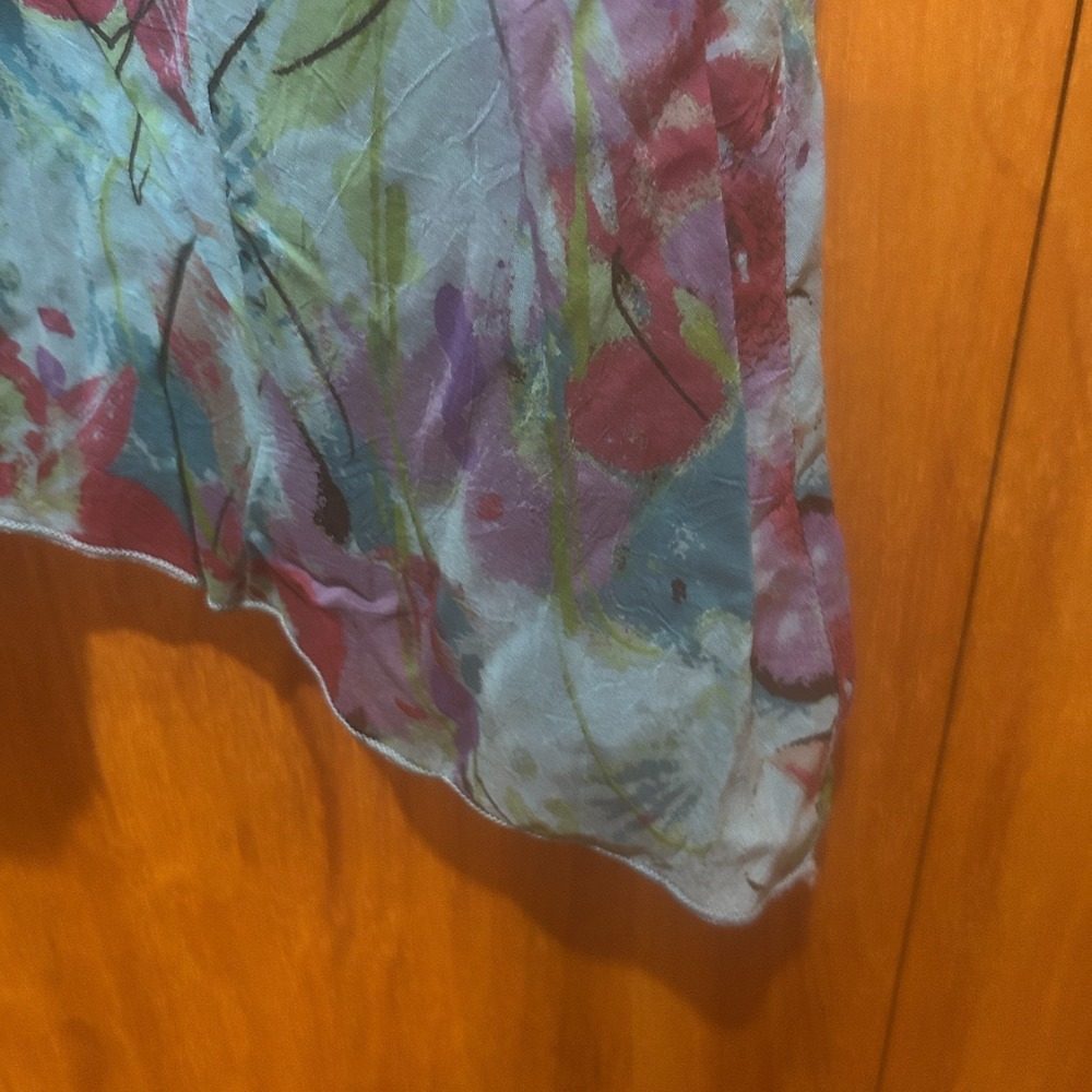 Click by Color Me Cotton Blouse Size L Cotton Made in USA Blue Floral Fairy - Picture 4 of 9